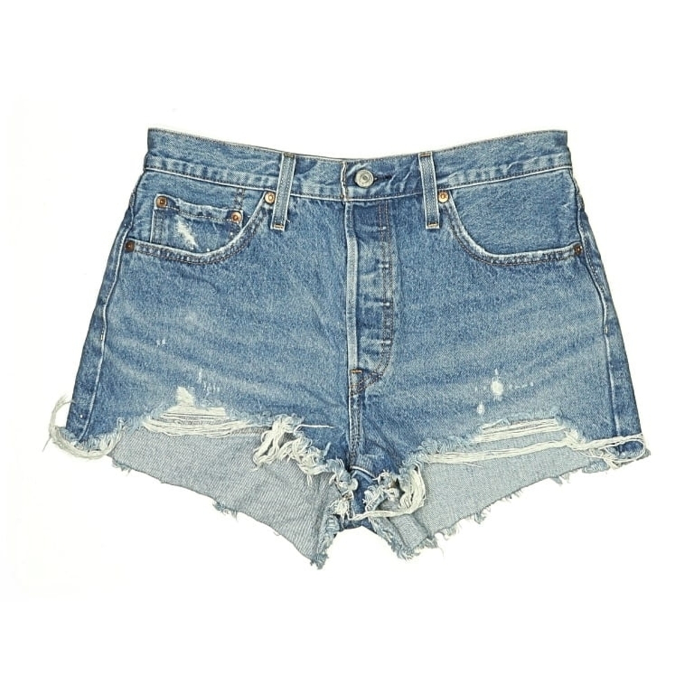 💕 Levi's 501 💕 Distressed Denim Big "E" Jean Shorts Size 29